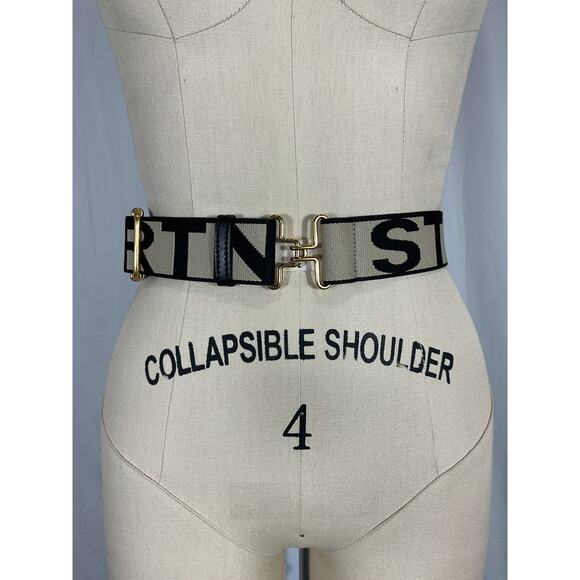 Stella Mccartneymonogram Tan Textile Elastic Belt Size S - Picture 4 of 4